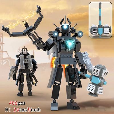 Конструктор MOC Фигурка Скибиди Туалет Строительные Блоки Титан Часовой Человек улучшение 4.0 Кирпичи Игрушки Сделай Сам Для Ребенка Рождественские Подарки На День Рождения