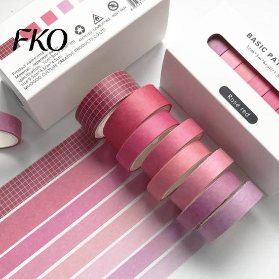 Translucent Washi Tape 8 Rolls Set, Decorative Stickers, Aesthetic Solid Color Tapes Plaid Pattern for Scrapbooking Supplies, Journaling Junk Journal,