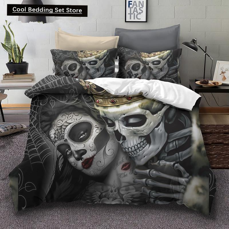 Sexy Beauty Skeleton Girl Bedding Set 3d Duvet Cover Polyester Comforter Cover Twin Queen King Single Size Luxury Fashion Gift