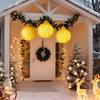3Pcs Outdoor Hanging Christmas Light LED Illuminated Ornament Balls with 8 Lighting Modes And Timer Festive Sequin Ball for Porch Garden Decor