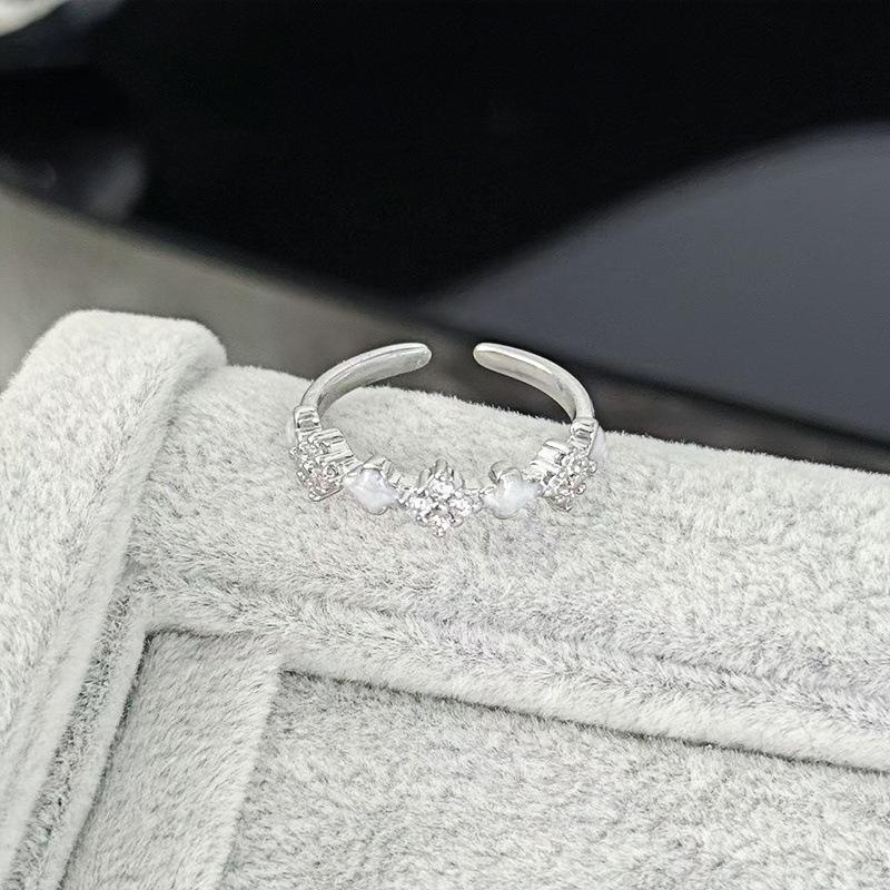 Геометрическая роскошь, Высококлассное ощущение, Тонкое кольцо, Персонализированное кольцо с открытием, Простое микроинкрустированное сверкающим цирконом, Супер сказочное кольцо, Женское.