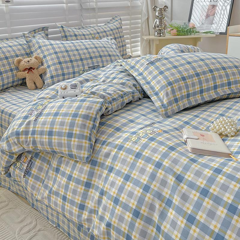 Four-piece Bedding Set Pure Cotton New Style Princess Style Dormitory Single Three-piece Bedding Set