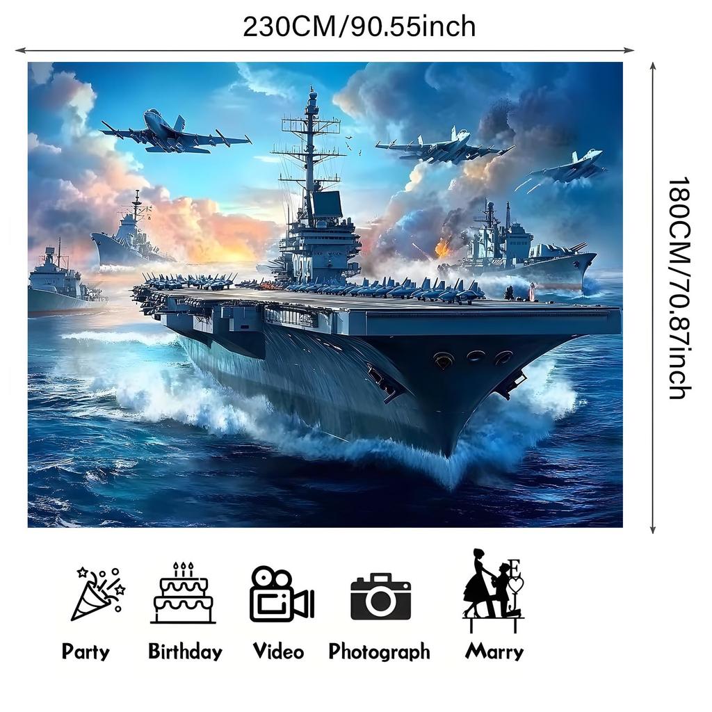 Ocean and fighter background banner suitable for naval themed wall art in all seasons for living rooms bedrooms and offices.