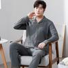 Men's Spring and Autumn Cotton Two-piece Pajamas Set  Pajamas Homewear Large Size Thin Section of Autumn and Winter Leisure Homewear