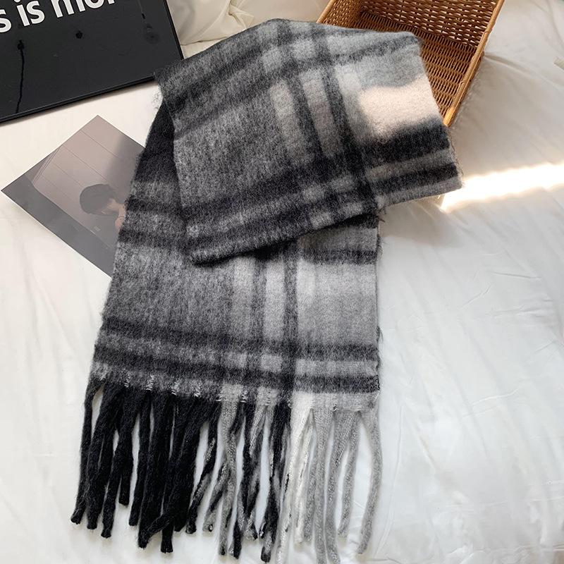 Knitted Scarf Thickened Warm Scarf Women's Winter High-end Warm Scarf Scarf Shawl