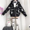 Autumn and Winter New Dark Lazy Wind Scissors Bear Print Jacket Female Tide Ins Korean Loose Sweater