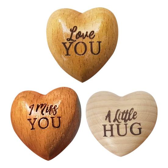 Деревянное Карманное Сердце Объятие Токен Напоминание о Любви Портативный Памятный Мини Сердце Любви