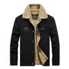 Мужская зимняя хлопковая куртка большого размера свободного кроя, мужская модная рабочая одежда с плюшевой и толстой подкладкой и множеством карманов, хлопковая куртка с лацканами