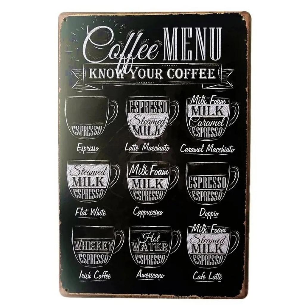 Plaque Metal Signs Drink Coffee Wall Decoration Vintage Art Posters Iron Painting for Man Cave Home Cafe Garden Club Bar