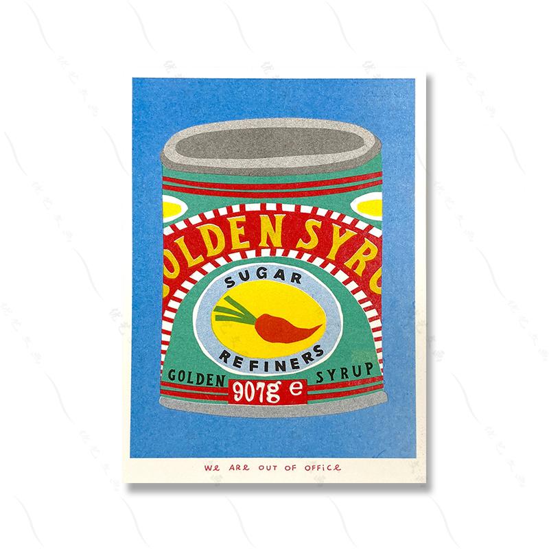 A Box Colourful Risograph Poster Print Canned Fish Retro Art Canvas Painting Wall Kitchen Chili Sauce Mural Cook Room Home Decor