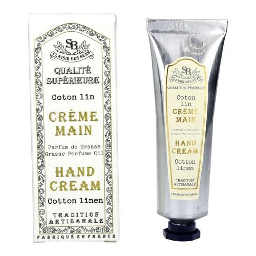 Santal et Beaute French Classic Hand Cream, Cotton Linen, 30ml, Highly Moisturizing with Olive and Shea Butter, Natural Fragrances from Grasse, Proven