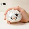 Soft TPR Dumpling Toys Christmas Squeeze Toy with Steamer, Stress Relief Steamed Bun Portable Relievers Toy, Cartoon Snowman Reindeer Elf Theme