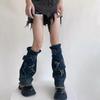 Sweet Cool Y2K Denim Leggings Cross Star Women's Stockings New Cowboy Leg Warmers
