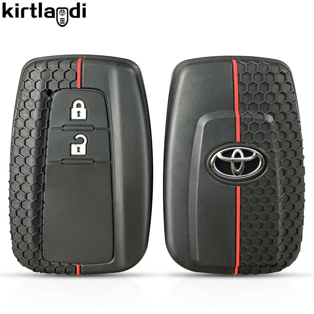 2 3-кнопочный силиконовый чехол для ключа-пульта для Toyota CHR Corolla Yaris Rav4 Camry Furniture Prado 150 Highlander Prius Keychcain