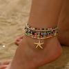 6pcs Stretch Beach Rice Beads Elastic Anklet Multilayer Anklet Set New Beach Jewelry