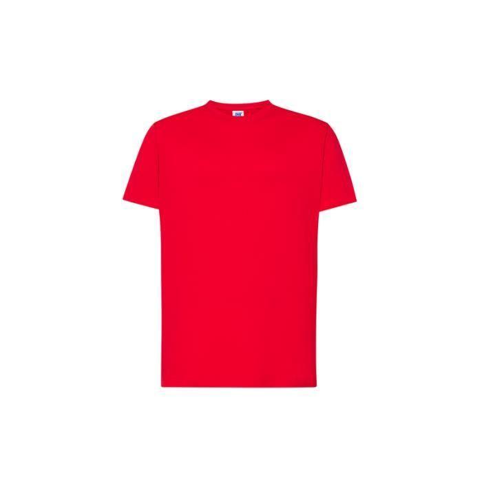 Tee shirt - JHK - Rouge - 100% Coton - Manches courtes - Taille XS à 5XL