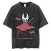 Выстиранная винтажная игровая футболка с карманным графическим принтом Hollow Knight для мужчин и женщин, повседневные забавные футболки, мужские футболки из 100% хлопка