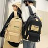 Junior High School College Student Schoolbag New Fashion Simple Large Capacity Backpack Niche Design Solid Color Backpack