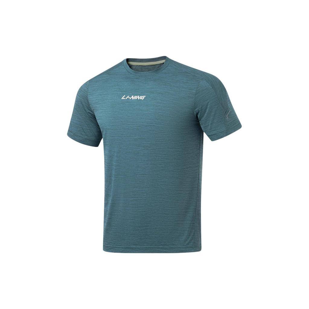 Мужская футболка Li Ning Fitness Series Дикая утка Зеленая Цветочная Серая ATSU725-1
