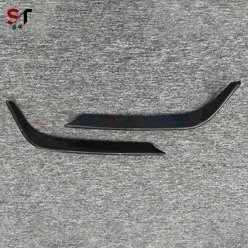 Carbon Fiber Front Bumper Canards and Fog Light Set for Alfa Romeo Giulia.