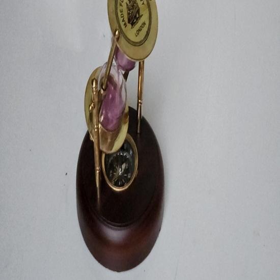 Латунный вращающийся песочный таймер 15,24 см с компасом на деревянной основе, морские песочные часы для украшения дома, офиса, подарка для мамы