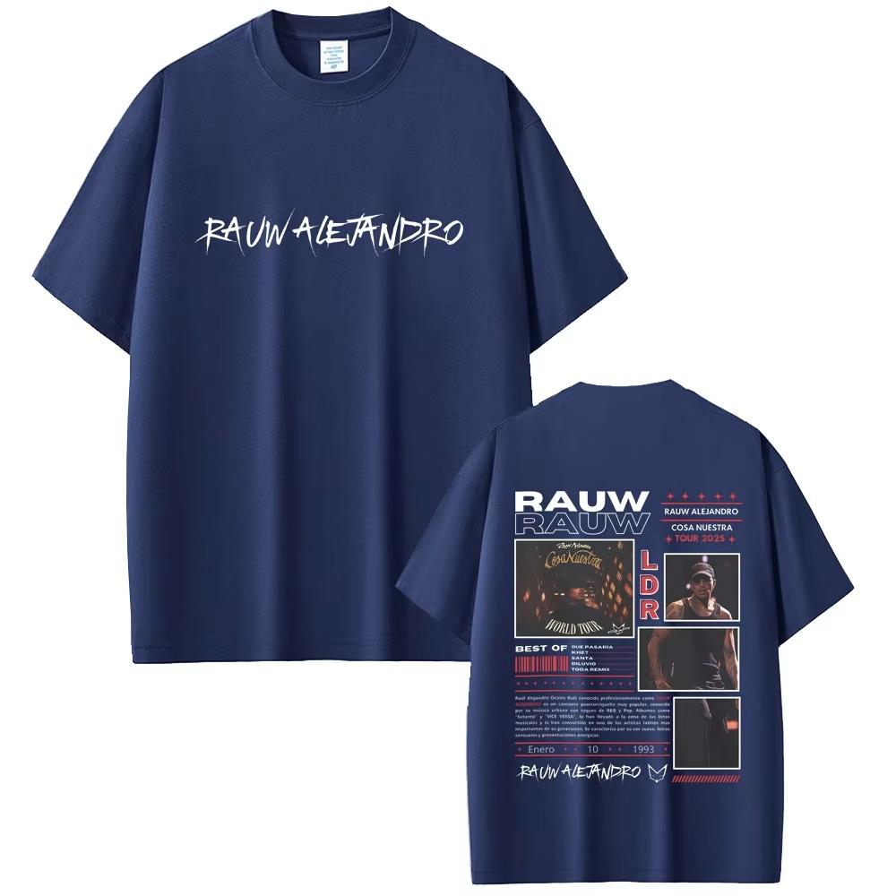 Rapper Rauw Alejandro Cosa Nuestra World Tour 2026 T Shirt Unisex Women  Hip Hop Fashion Street Crewneck Tshirts  Cotton Tees