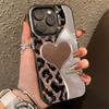 Leopard print heart-shaped design phone case suitable for iPhone 17 16 15 14 13 12 11 Pro/ Max /Plus anti-fall and shockproof