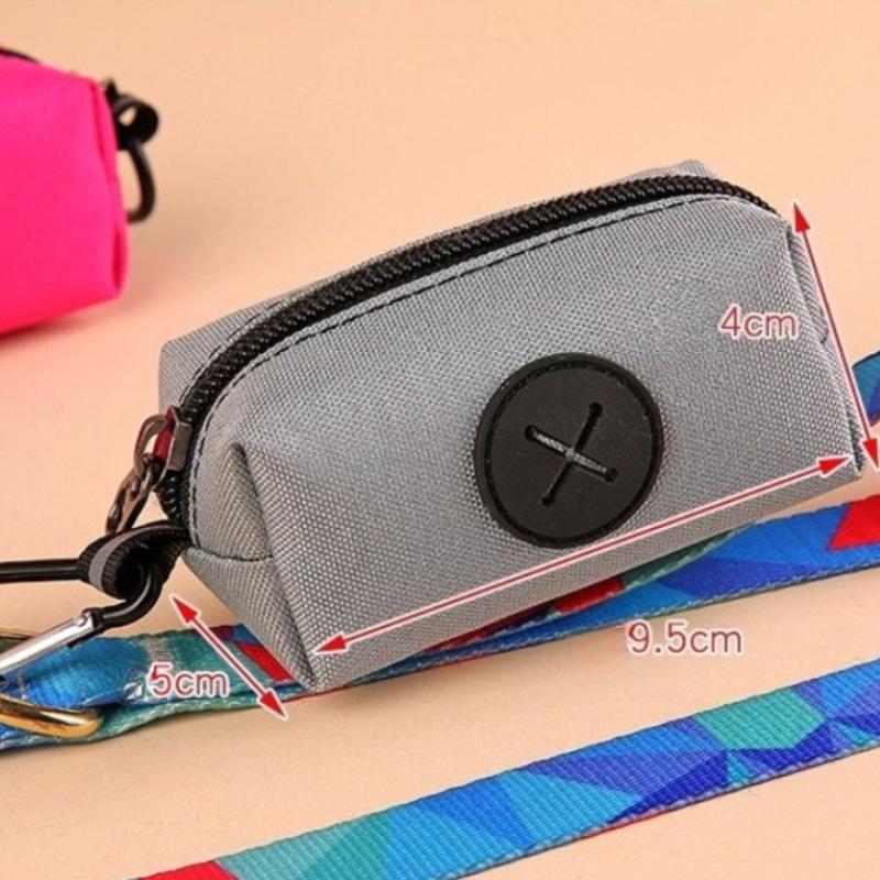 1pc Canvas Dog Poop Bag Holder, Outdoor Pet Waste Bag Dispenser with Carabiner Clip, Animal Waste Collection Pouch