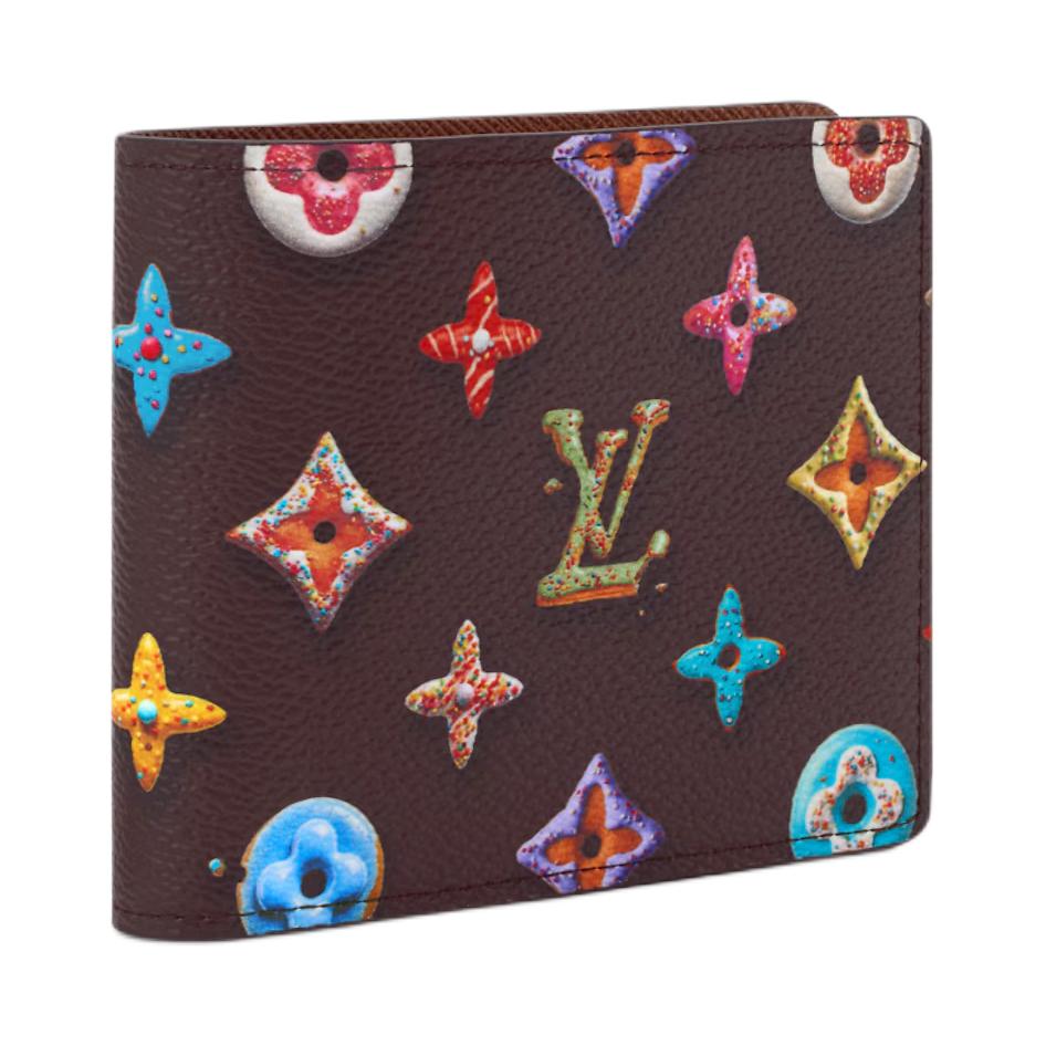 Louis Vuitton Slender Monogram Donuts Coated Canvas Wallet Men wallet Chocolate M28283