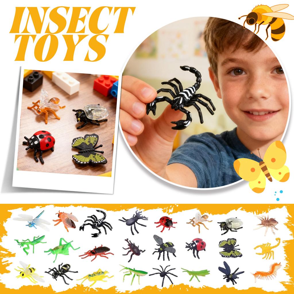 24 Soft Gel Animal And Insect Toy Models For Children's Early Childhood Education And  Toys Gifts