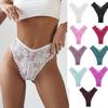 3 шт./компл. кружевные трусики с низкой посадкой для женщин, бразильское нижнее белье с цветочным принтом для девочек, сексуальные трусы с Т-образной спинкой, женское нижнее белье S-XL