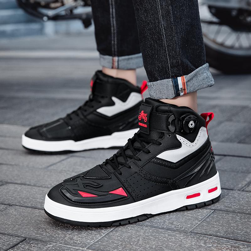 37-46 унисекс мотоциклетные ботинки, большие маленькие кожаные противоскользящие мотоциклетные ботинки, предотвращающие столкновения, мужская спортивная обувь