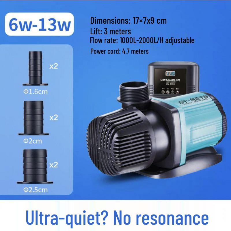Сверхтихий насос Chuangning с регулируемой частотой, амфибийный, для пресноводных и морских аквариумов и прудов