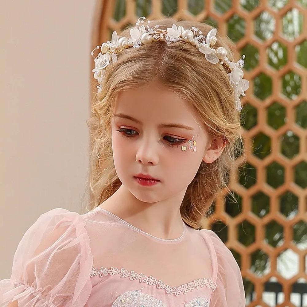 Imitated Pearl Kids Flower Crown Bohemian Head Hoop Cute Head Wreath  Girls Adult Hair accessories