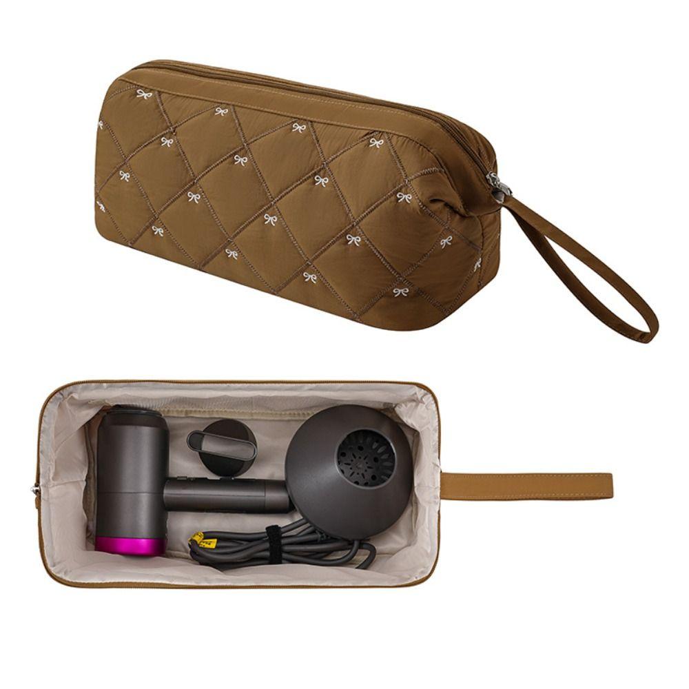 Polyester Cotton Hairdryer Storage Bag 9 Colors Large Capacity Curling Iron Bag Floral Print Makeup Train Cases Women Girls