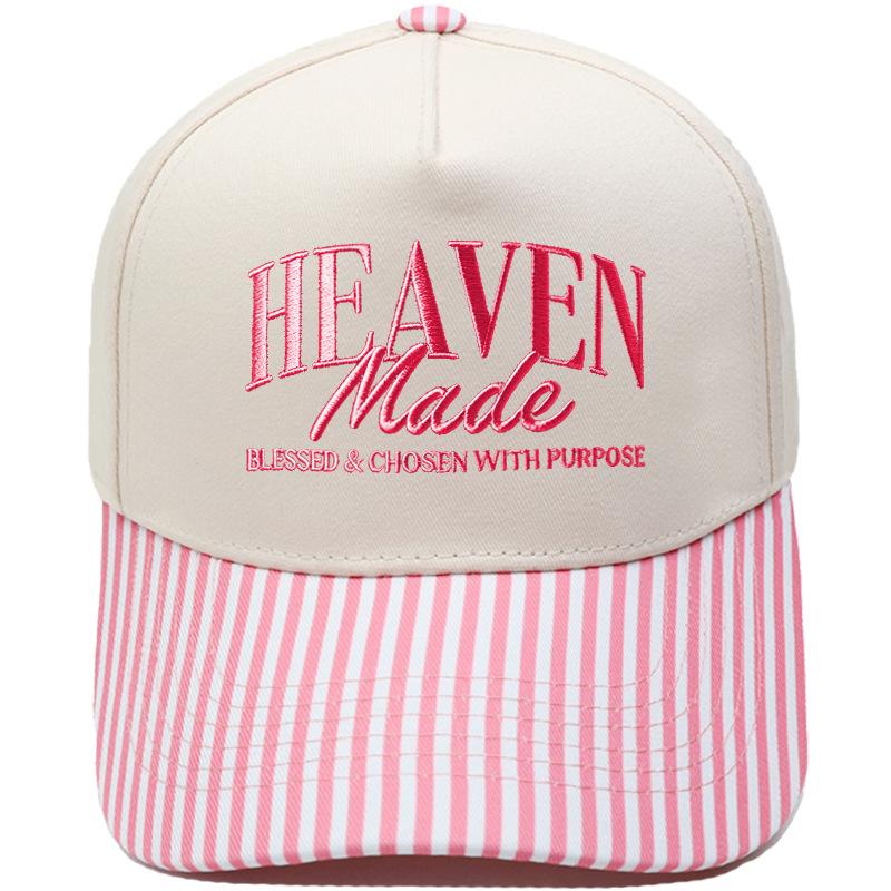 HEAVEN Made Truck Driver Hat Alphabet Embroidery Vintage Leopard Print Color Matching Baseball Cap Men's and Women's Casual