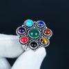 Кольцо ручной работы из стерлингового серебра 925 пробы с драгоценными камнями 7 чакр - Богемное ювелирное кольцо - Украшения в стиле бохо ручной работы для женщин и мужчин, Подарки на день рождения