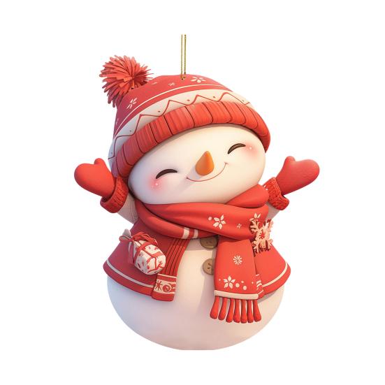 Рождественский подвесной орнамент акриловый мультяшный стиль кулон с шнурком