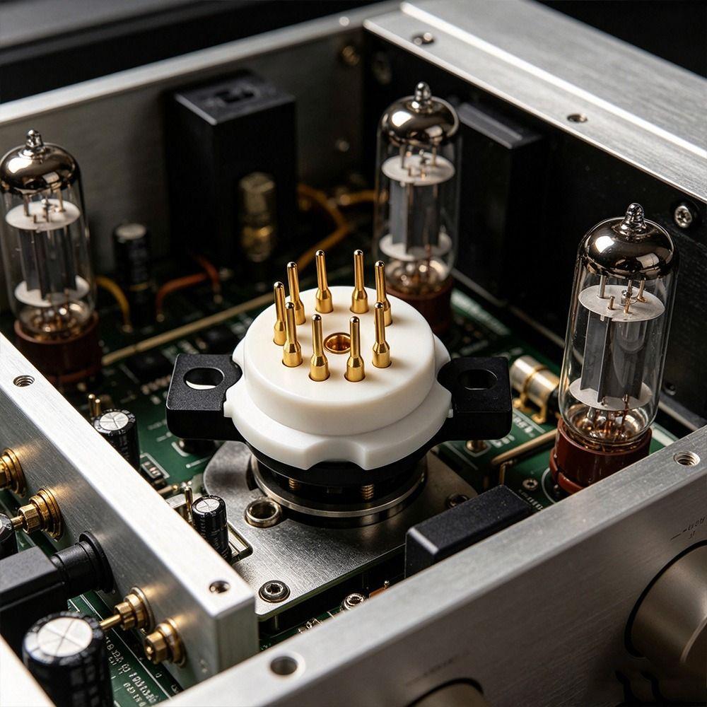 1Pcs Gold Plated 9Pin Tube Socket for 12AX7 6922 EL84 ECC82 ECC81 12AT7 12AU7 ECC83 5814