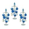 Fourcart Cute Glass Christmas Tree Ornament Set: Ball Tree Snow Blue X 3