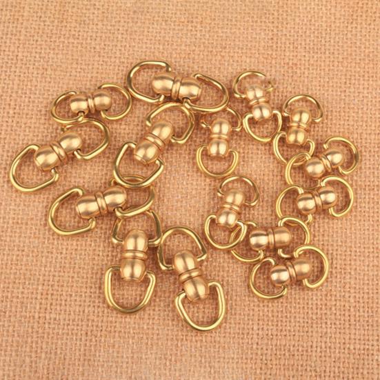 3 шт., винтажные латунные брелоки с двойным вращением, удобные крючки-защелки