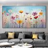 Абстрактные желто-красные цветы маков, картина маслом, печать на холсте, постеры с природными цветочными принтами и принты для украшения гостиной