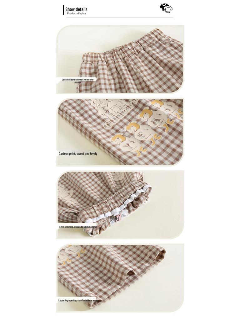 Детские мультяшные брюки в корейском стиле - Длина 9/10, Дышащие весенне-осенние брюки