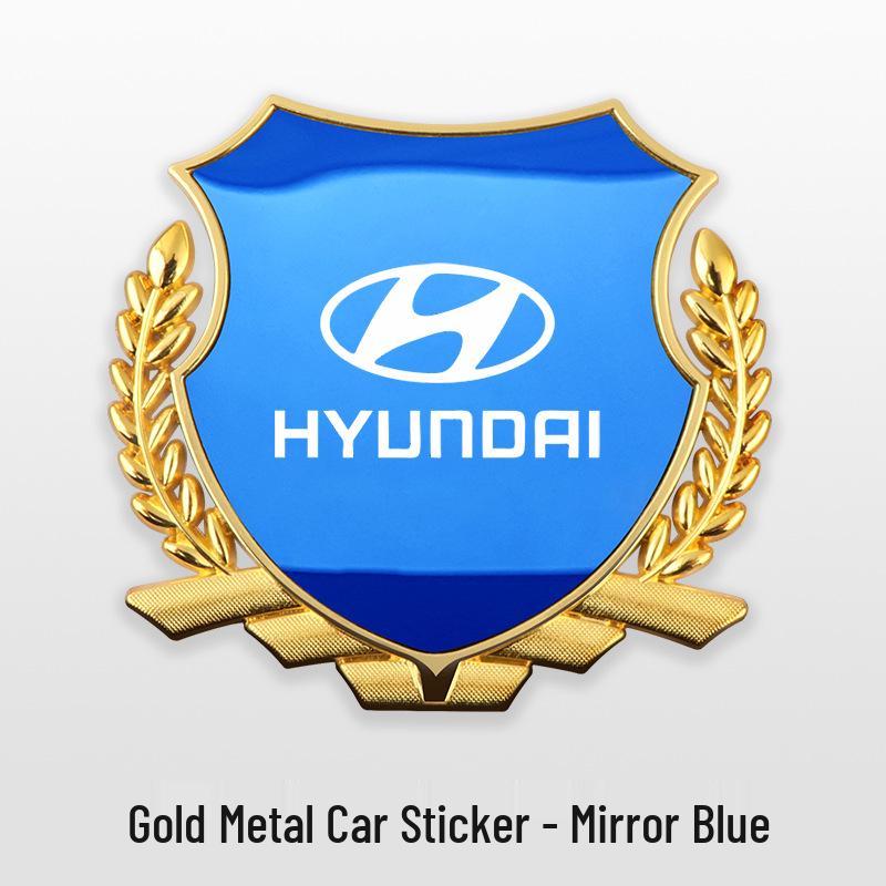 Metal Wheat Ear Side Emblem Sticker for ix35, Mingtu, Shengda, Elantra, Fiesta, Yue Dong, and Yue Na Cars