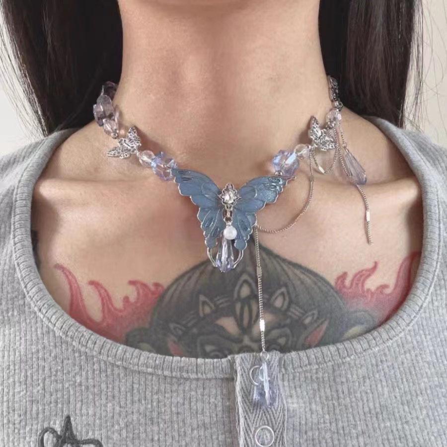 Ожерелье из бисера Y2K со звездой - Титановая сталь, панк-готический стиль для женщин