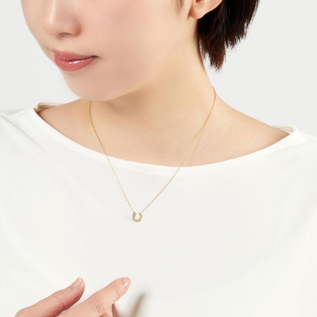 Ожерелье K18 желтое золото бриллиантовая подкова AGVN603240DI [Vendome Aoyama] [Официальный]