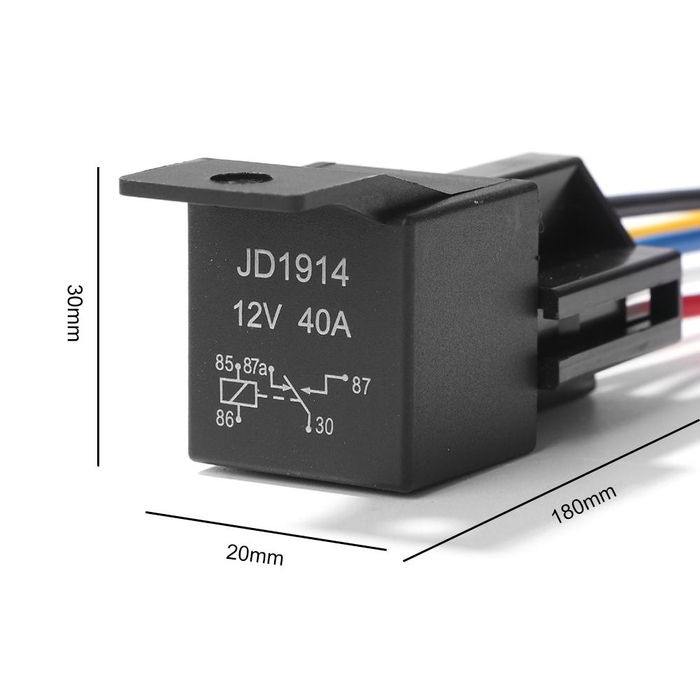 5 шт. водонепроницаемое автомобильное реле 12 В 24 В 5-контактное 40 А автомобильное реле с черным красным медным терминалом автоматическое реле гнездо SPDT жгут кабель