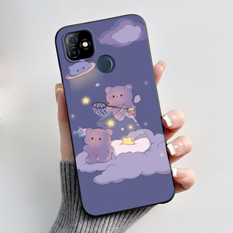 Casing For ITEL P36 Play L6005 Case ITEL Vision 1 Back Cover Aesthetic Cute Cat Fashion Cartoon Soft Black Silicone Phone Case