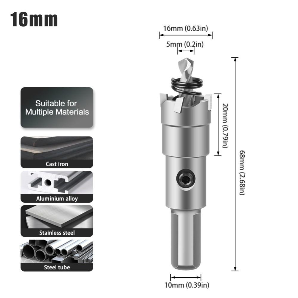 16mm Size Carbide Hole Saw 5/8 Inch Metal Hole Cutter Durable Hole Opener For Hard Metal