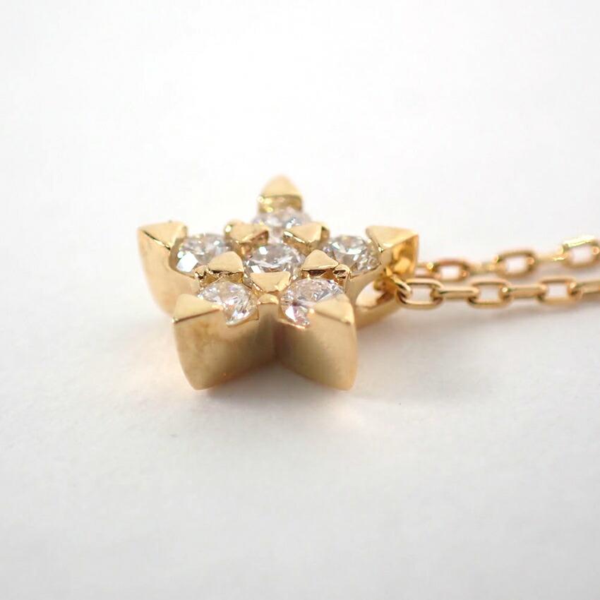 [Использовано] Звездные украшения/Звездные украшения K18 Бриллиантовая звезда Ожерелье/Подвеска/g430-24